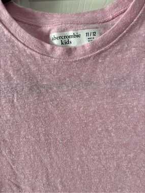 abercrombie kids Heathered Light Pink Crew Tee Sz 11/12